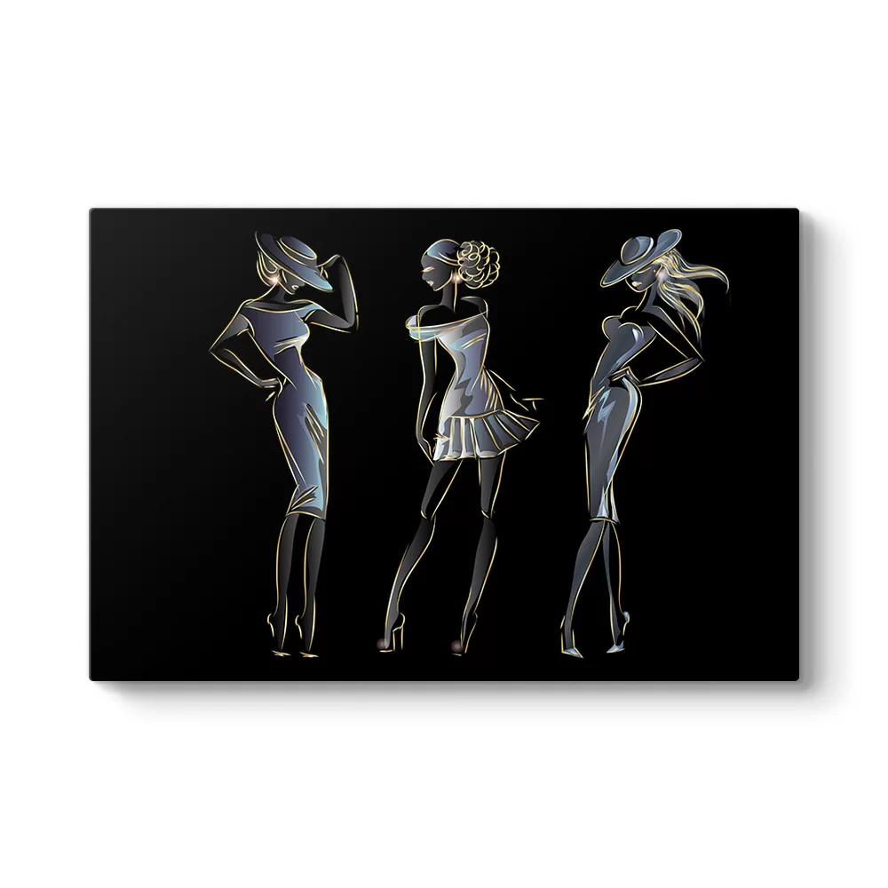 Moda Stil Kadın Kanvas Tablo - Model 1
